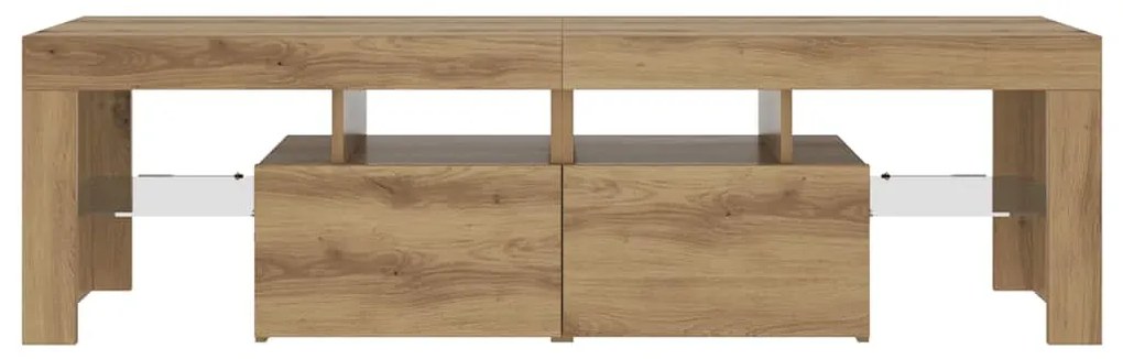 vidaXL Έπιπλο Τηλεόρασης με LED Αρτισιανή Δρυς 140x36,5x40εκ Επεξ.Ξύλο