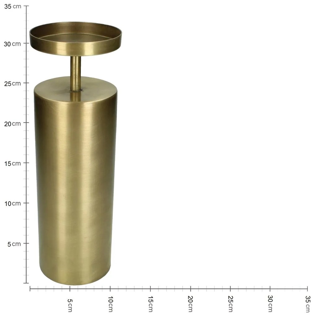 Κηροπήγιο Χρυσό Μέταλλο 10.5x10.5x32.5cm - 05151620