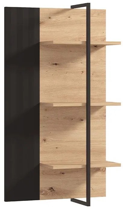 Ράφι τοίχου Vandea ZP3P Artisan Oak - Mαύρο Μάτ 58x19x105 εκ. 58x19x105 εκ.