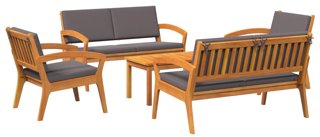 vidaXL Σετ μπιστρό 5 pcs Καφέ 75 x 45 x 38 εκ. Μασίφ ξύλο ακακίας