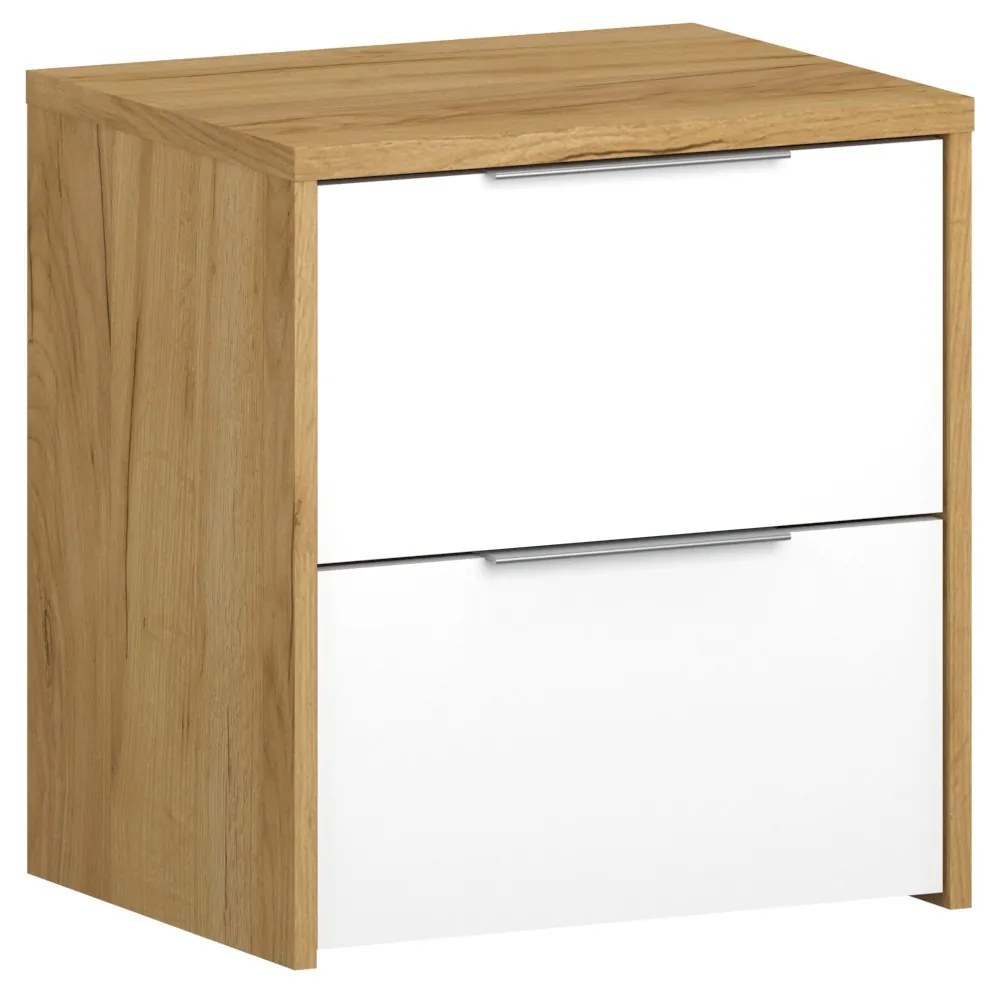 Κομοδίνο Avanti Χρυσός Δρυς-Λευκό 49.8x39.7x53.7cm