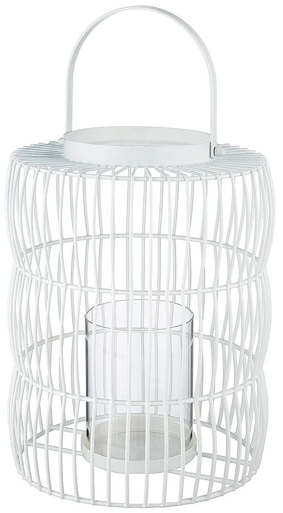 Φανάρι ArteLibre Κλουβί Λευκό Μέταλλο 44cm