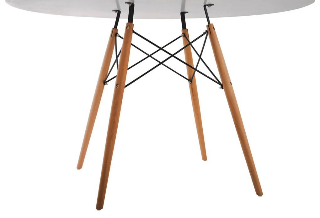 Σετ τραπεζαρίας MAGGIE C21186 5τμχ σε Λευκό MDF TOP & Καρέκλα Πολυπροπυλενίου 120x120x75 εκ.