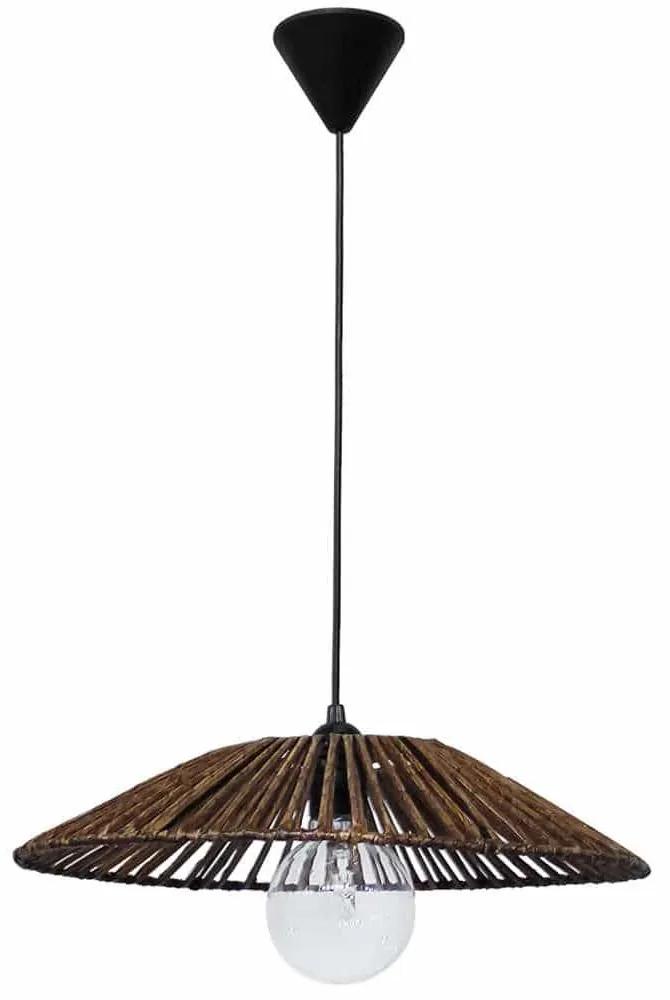 Φωτιστικό Οροφής Κωνικό Στυλ Μπαμπού Vc-Β 31-1336 1/Ε27 Φ40cm 85cm Brown Heronia