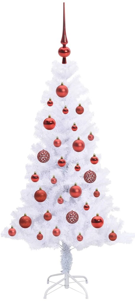 vidaXL Τεχνητό Χριστουγεννιάτικο Δέντρο Λευκό 120 cm PVC και Χάλυβας