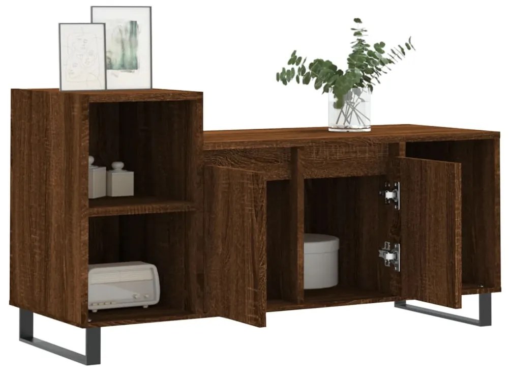 vidaXL Έπιπλο Τηλεόρασης Καφέ Δρυς 100x35x55 εκ. Επεξεργασμένο Ξύλο