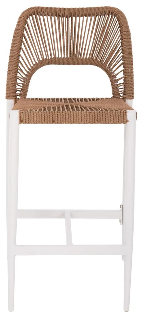 ΣΚΑΜΠΟ ΑΛΟΥΜΙΝΙΟΥ ΜΕ RATTAN ΜΕΣΑΙΟΥ ΥΨΟΥΣ ΛΕΥΚΟ  46x58x95Yεκ. 40x55.5x99 εκ.