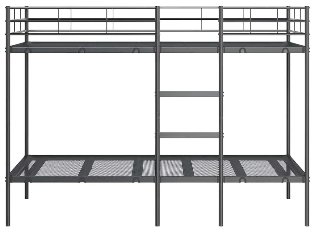 vidaXL Κουκέτα χωρίς στρώμα Μαύρο 90x190 cm Ατσάλι