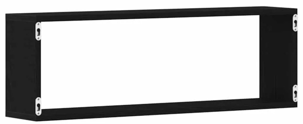 vidaXL Ράφι Τοίχου με ράφι Επιτοίχιο 4 pcs Μαύρη Δρυς 80 x 15 x 26 εκ.