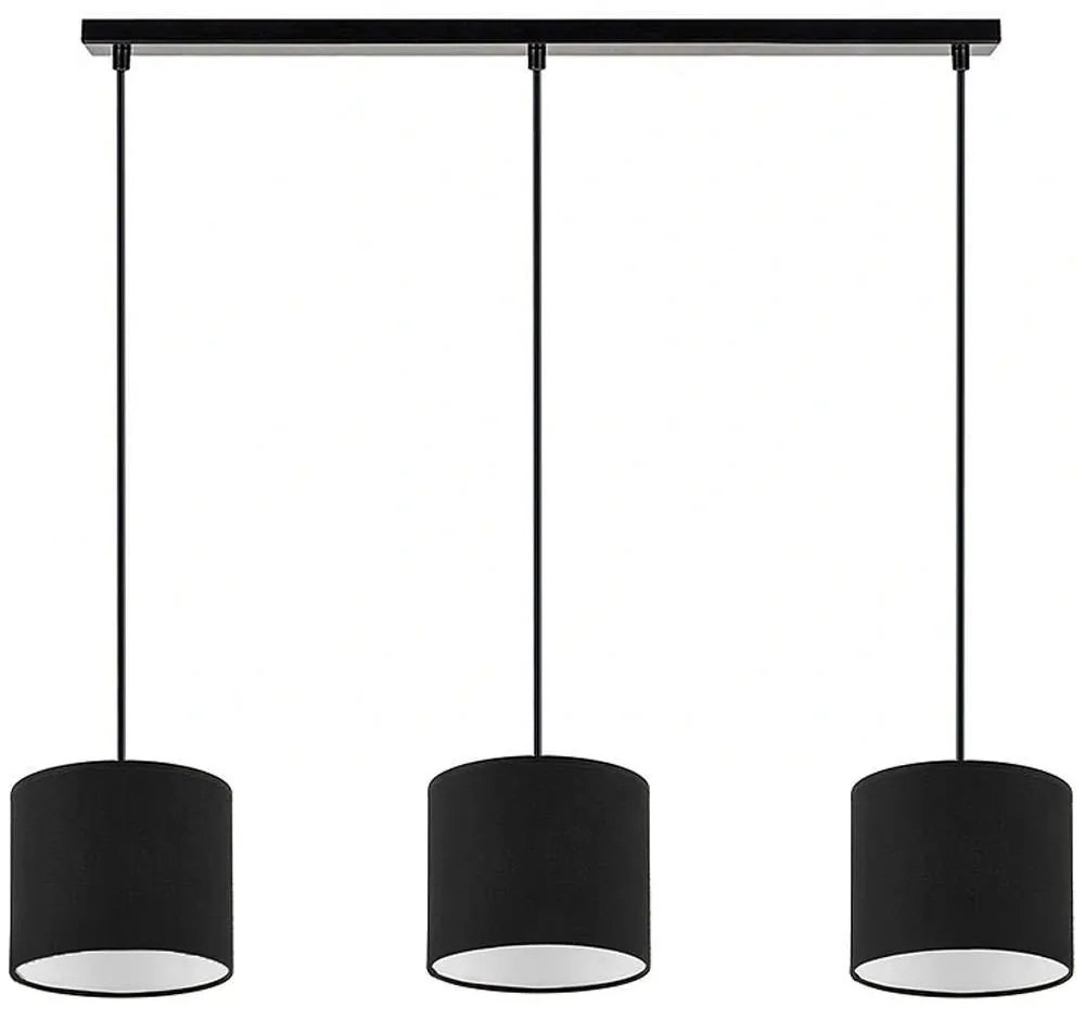 Φωτιστικό Οροφής - Ράγα Morris 0207397 55x15x70cm 3xE27 60W Black Megapap Metal, Fabric