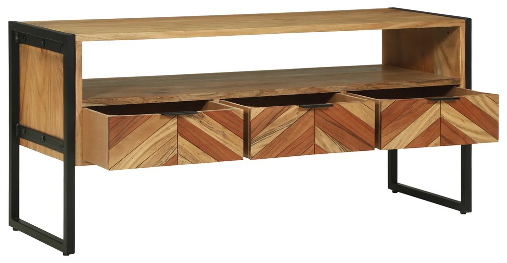 vidaXL Ντουλάπα τηλεόρασης 100x35x50 εκ Μασίφ Ξύλο Ακακίας