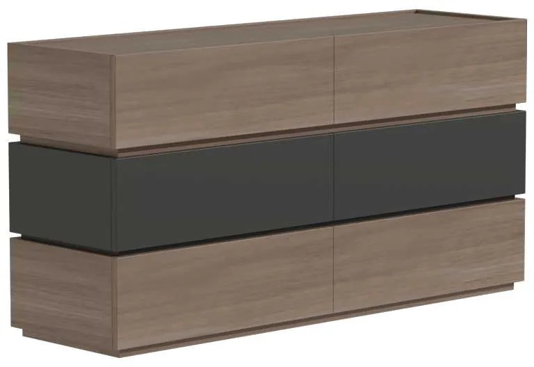 Συρταριέρα Sonlen pakoworld mdf σε ανθρακί-sonoma απόχρωση 120x40x72εκ
