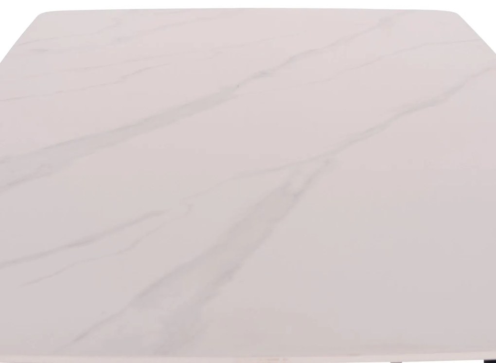 Τραπέζι RAVEN ΙΙ Κεραμικό TOP με Όψη Λευκό Μάρμαρο 160x80x74Υεκ. 160x80x74 εκ.