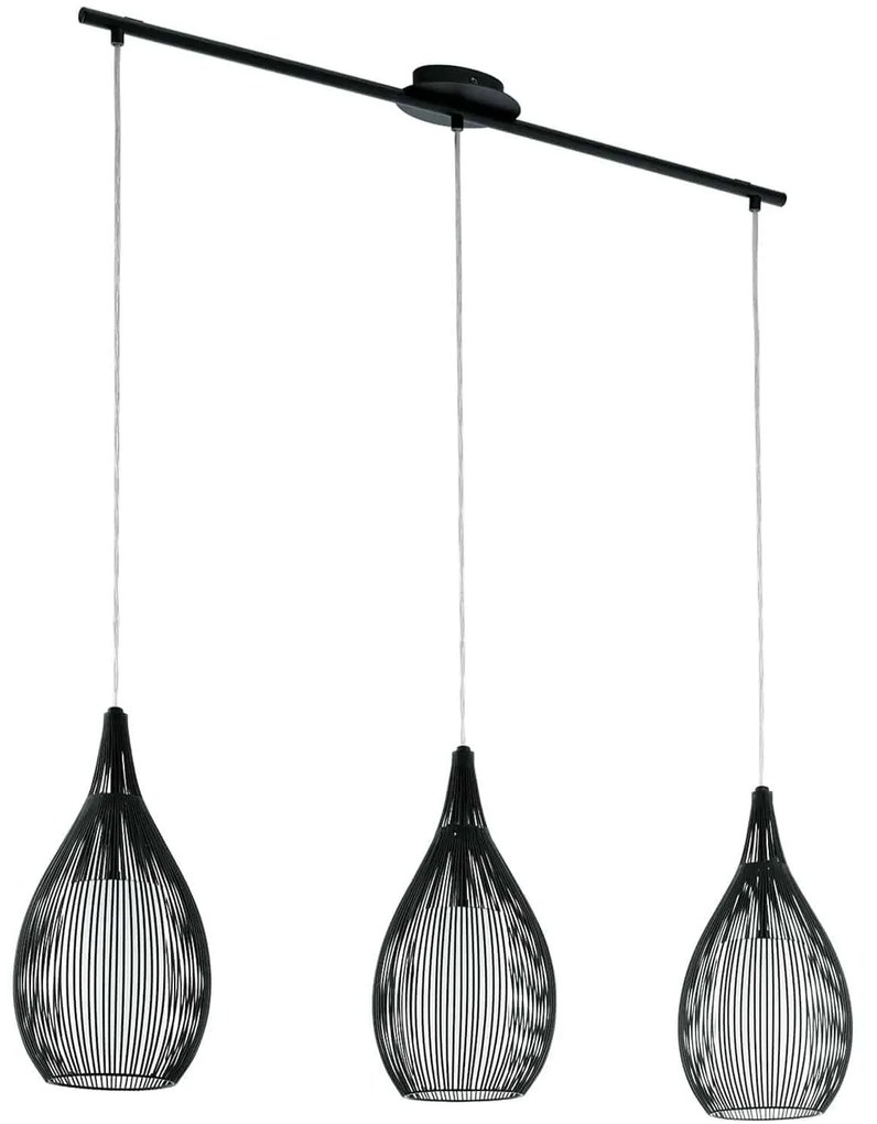 Φωτιστικό Οροφής Razoni 94389 Black Eglo Metal, Glass