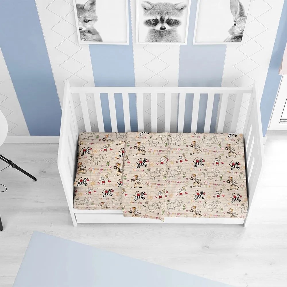 Σεντόνι Βρεφικό Africa 145 Beige DimCol Λίκνου 100% Cotton Flannel
