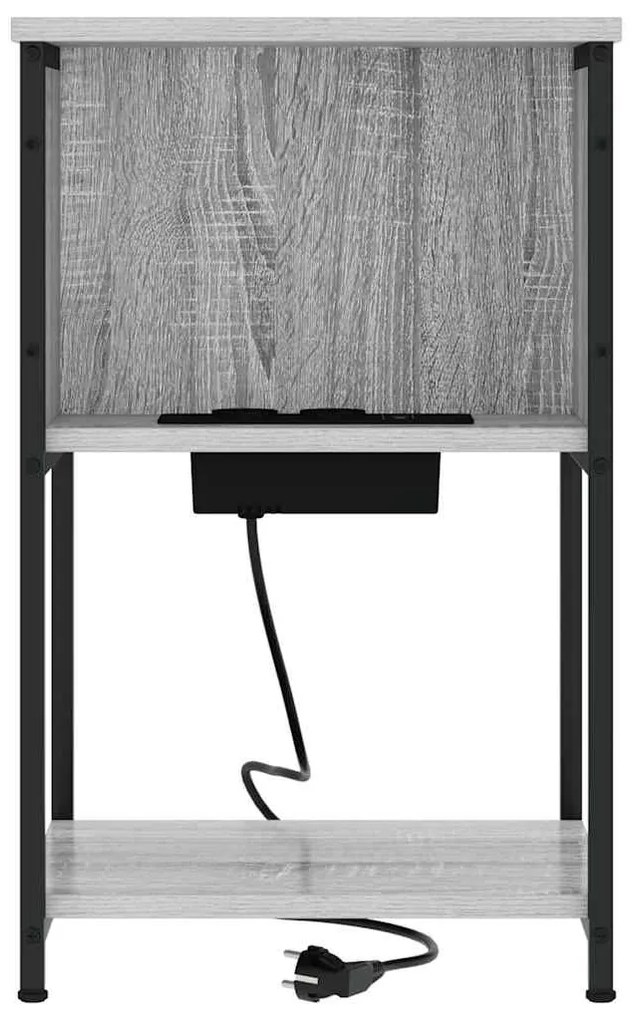 vidaXL Κομοδίνο Γκρι sonoma 38 x 31 x 61 εκ Επεξεργασμένο ξύλο