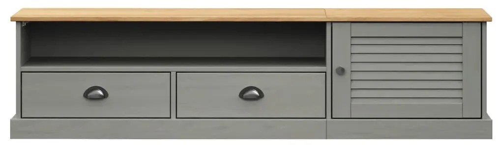 vidaXL Έπιπλο Τηλεόρασης VIGO Γκρι 156 x 40 x 40 εκ. Μασίφ Ξύλο Πεύκου
