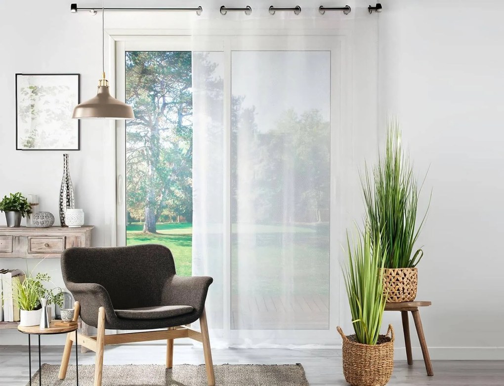 Κουρτίνα Χαμηλής Σκίασης Perlina Douceur d'intérieur με κρίκους και διαστάσεις 140x280cm