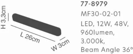 Φωτιστικό Οροφής - Σποτ Ράγας MF30-03-01 MAGNETIC FLEX Surface Mounted Black Magnetic Lighting System - 1.5W - 20W - 77-8979