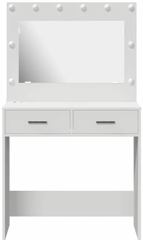 vidaXL Κομοδίνο με συρτάρι Λευκό 78.5 x 41 x 135 εκ Επεξεργασμένο ξύλο