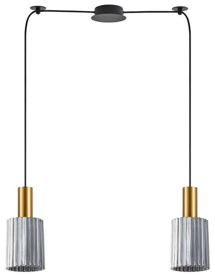 Φωτιστικό Οροφής Adept Tube 77-8577 12x15/300cm 2xE27 60W Smoke-Gold Homelighting