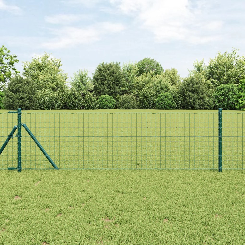 vidaXL Euro Fence Με 13 Πόλους 0.6x25 μ Γαλβανισμένος Χάλυβας Πράσινος