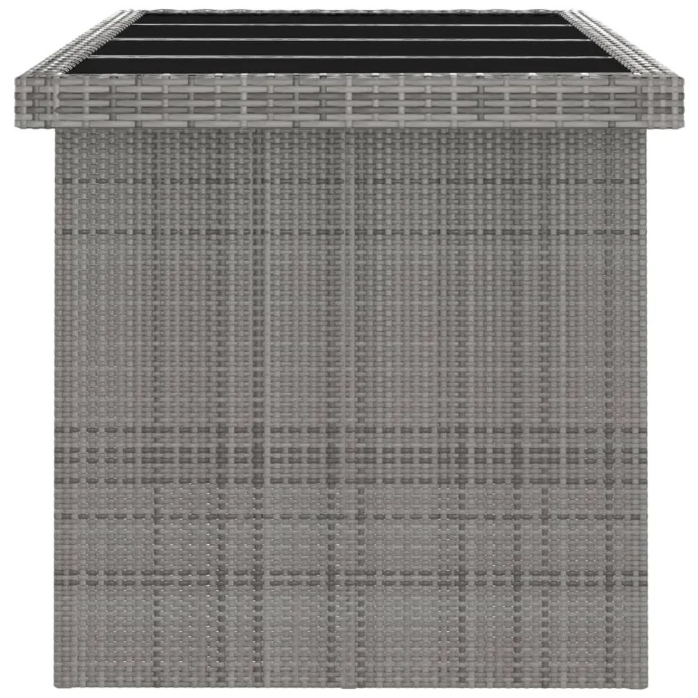 vidaXL Σετ Τραπεζαρίας Εξ. Χώρου 7 τεμ. με Μαξιλάρια Γκρι Συνθ. Ρατάν