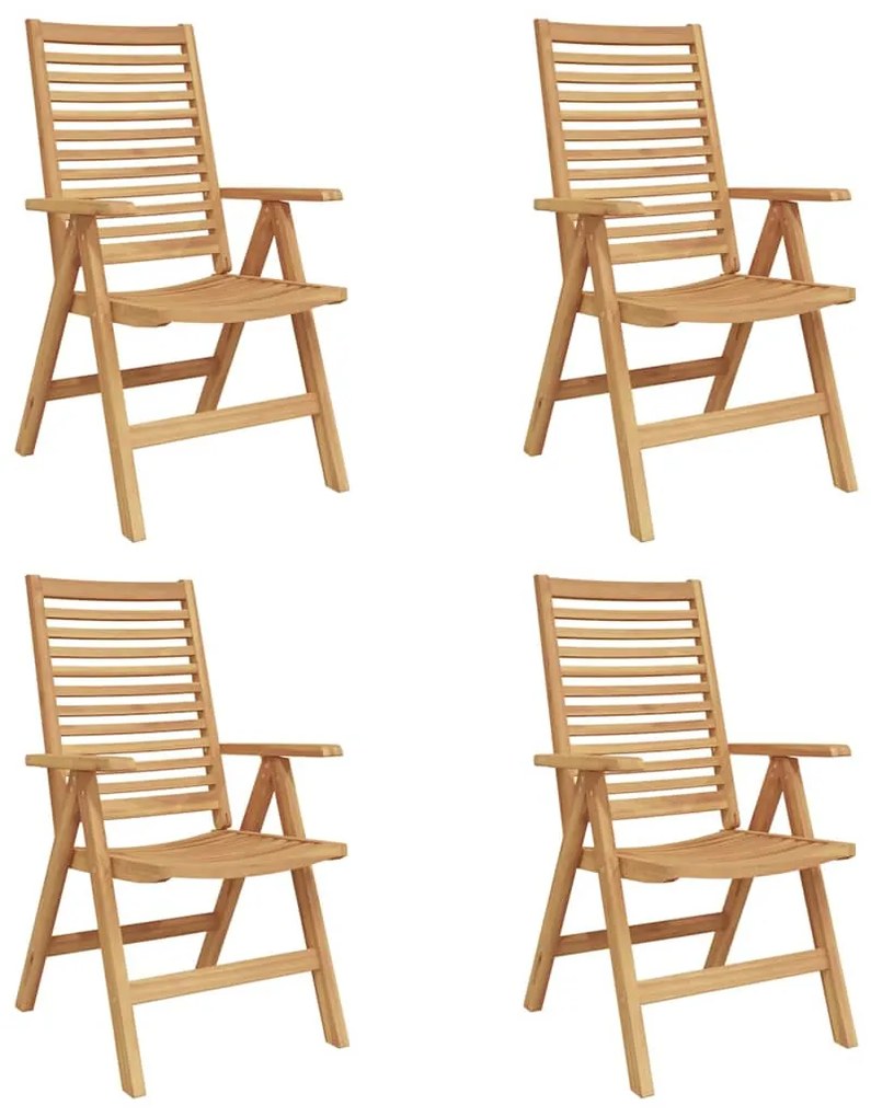 vidaXL Καρέκλα Κήπου 4 pcs Καφέ 52 x 64.5 x 108 εκ. Μασίφ ξύλο teak