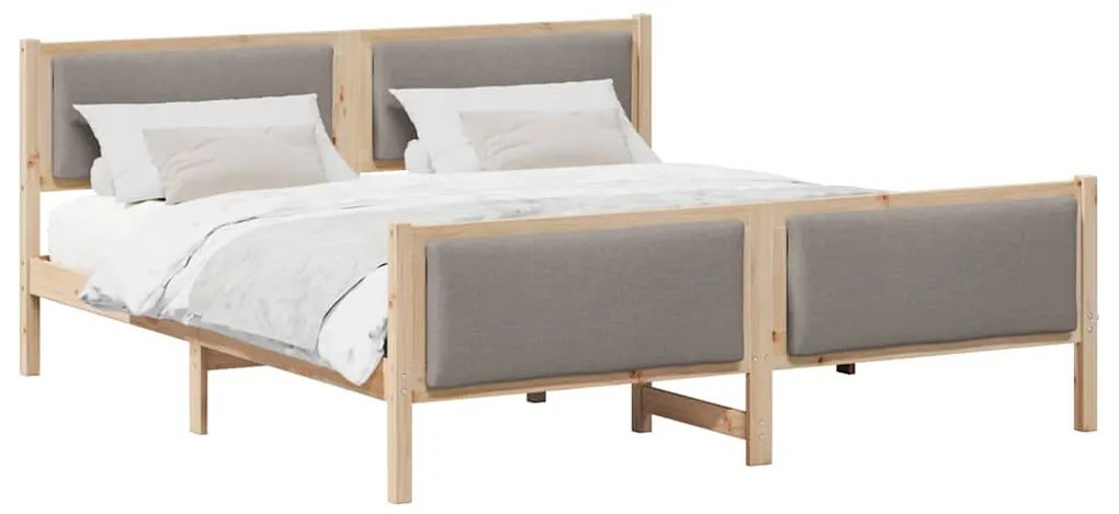 vidaXL Σκελετός Κρεβατιού με κεφαλάρι Taupe 180 x 200 cm ύφασμα