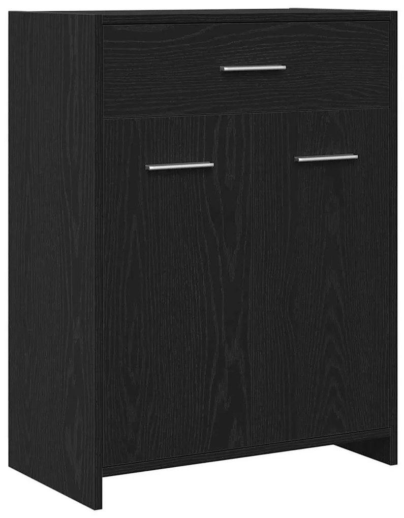 vidaXL Σειρά Επίπλων Μπάνιου 4 pcs Μαύρη Οξυά 30 x 30 x 183.5 εκ.