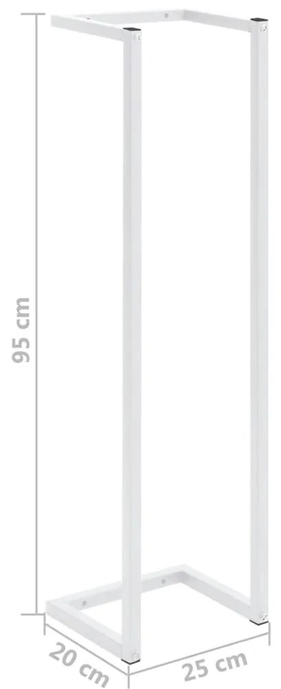vidaXL Βάση για Πετσέτες Επιτοίχια Λευκή 25 x 20 x 95 εκ. Ατσάλινη