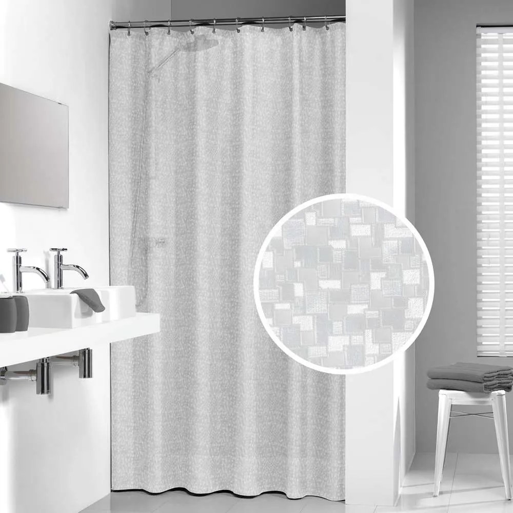 Κουρτίνα Μπάνιου Πλαστική "Perle Transparent " Sealskin 180x200εκ.