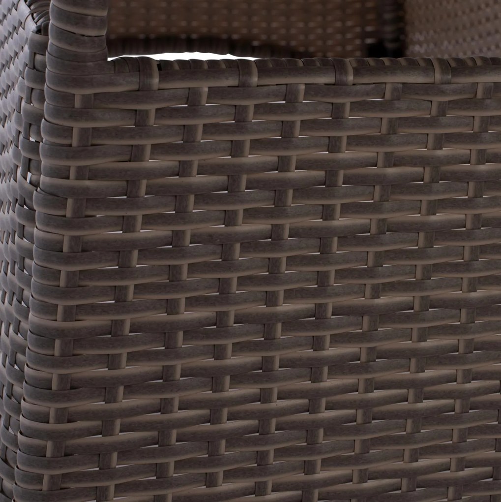 Τραπέζι Minsk μεταλλικό rattan γκρι 150x90x75Υ εκ. 150x90x75 εκ.