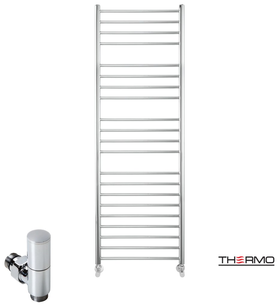 Thermo BELLAVIA Θερμαινόμενη πετσετοκρεμάστρα από ανοξείδωτο χάλυβα με υδραυλική λειτουργία,150x50cm Inox Polished
