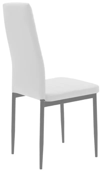 Καρέκλα Parker μέταλλο-PU λευκό-γκρι πόδι 42x48x98εκ 4αδα 42x48x98 εκ.