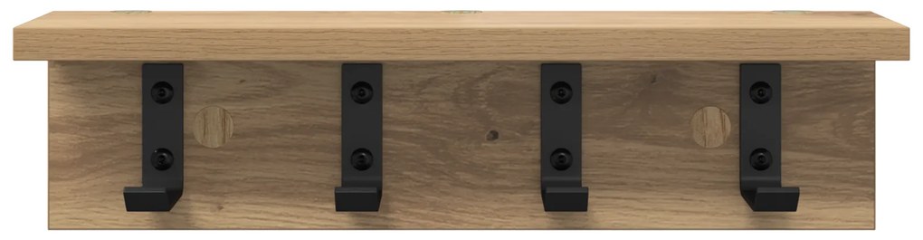 vidaXL Τοίχου Κρεμάστρα με ράφι Επιτοίχιο artisan δρυς 40 x 10.5 x 10.5 εκ