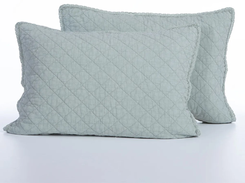 Ζεύγος Μαξιλαροθήκες Καπιτονέ (52x72) Nef-Nef Homeware Serenity Bruno Mint