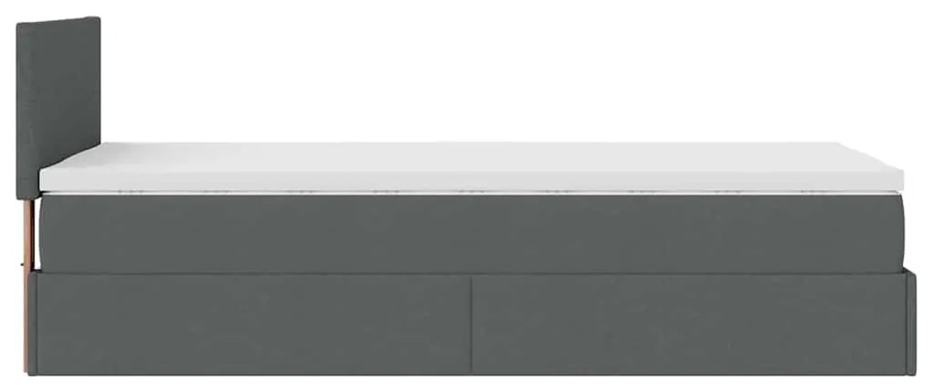 Οθωμανικό κρεβάτι με στρώμα Σκούρο γκρι 80x200cm ύφασμα 3311332