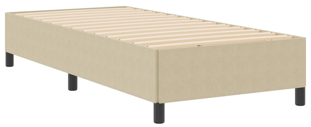 vidaXL Κρεβάτι Φωτεινό Πράσινο Γκρι 90x190 εκ. Καπιτονέ Ύφασμα