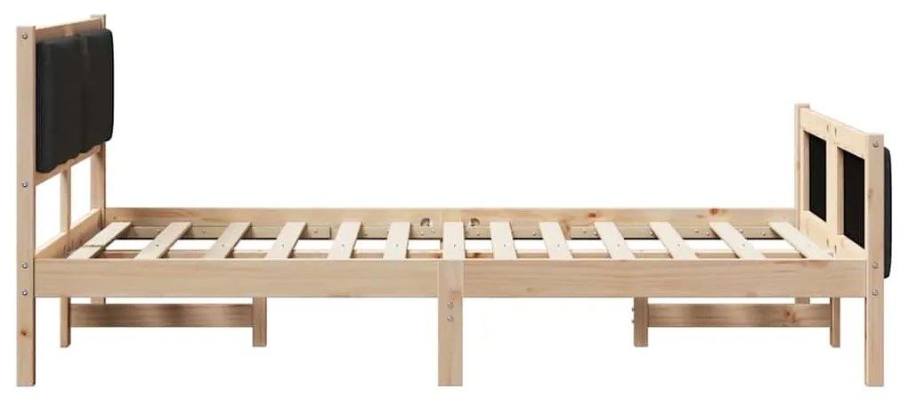 vidaXL Σκελετός Κρεβατιού με κεφαλάρι Μαύρο 120 x 190 cm ύφασμα