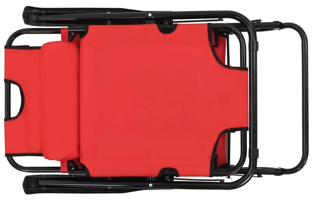 vidaXL Ξαπλώστρες Πτυσσόμενες με Υποπόδια 2 τεμ. Κόκκινες Ατσάλινες