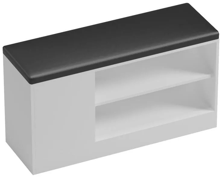 Παπουτσοθήκη-σκαμπό Deboule 8 ζευγών σε λευκή-μαύρη απόχρωση 90x30x46εκ 90x30x46 εκ.