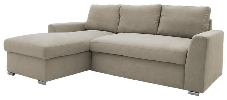 Γωνιακός καναπές-κρεβάτι δεξιά γωνία Belle pakoworld μπεζ 236x164x88εκ - Ύφασμα - 165-000012