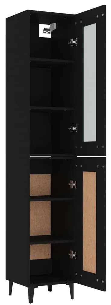vidaXL Ντουλάπι Μαύρο 34,5 x 34 x 180 εκ. από Επεξεργασμένο Ξύλο