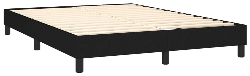 vidaXL Κρεβάτι Boxspring με Στρώμα Μαύρο 140x200 εκ. Υφασμάτινο