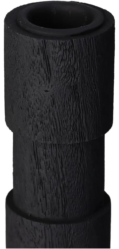 Κηροπήγιο Μαύρο Polyresin 8.8x8.8x36.5cm