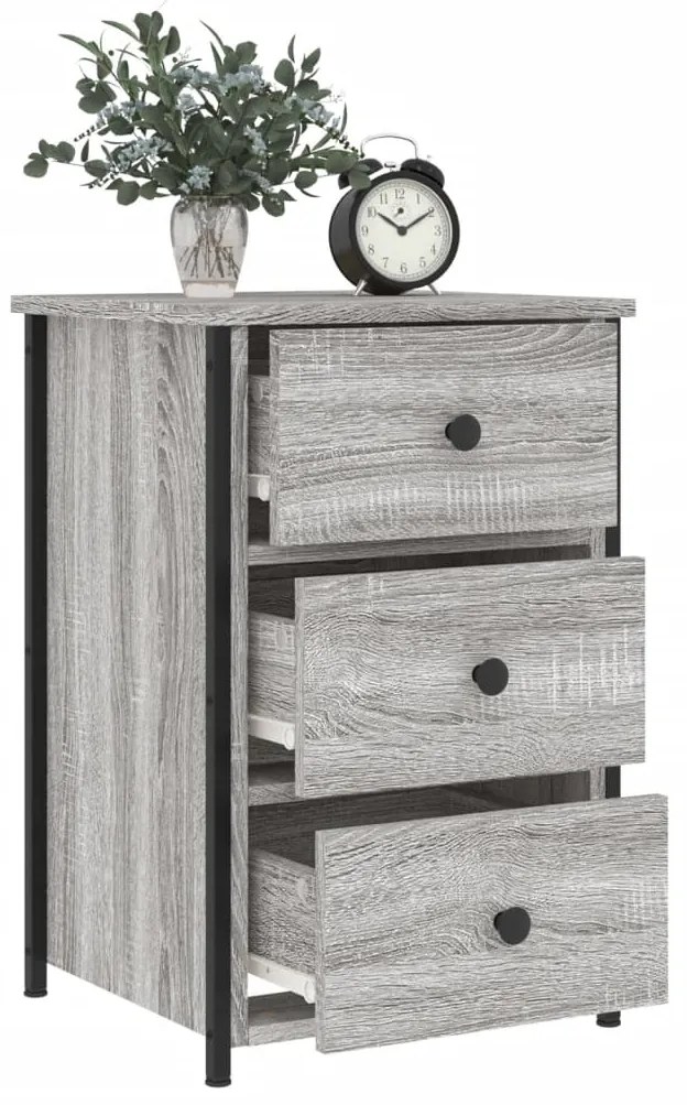 vidaXL Κομοδίνο Γκρι Sonoma 40x36x60 εκ. από Επεξεργασμένο Ξύλο