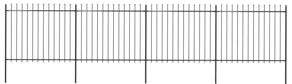 Κάγκελα Περίφραξης με Λόγχες Μαύρα 6,8 x 1,5 μ. από Χάλυβα - Μαύρο