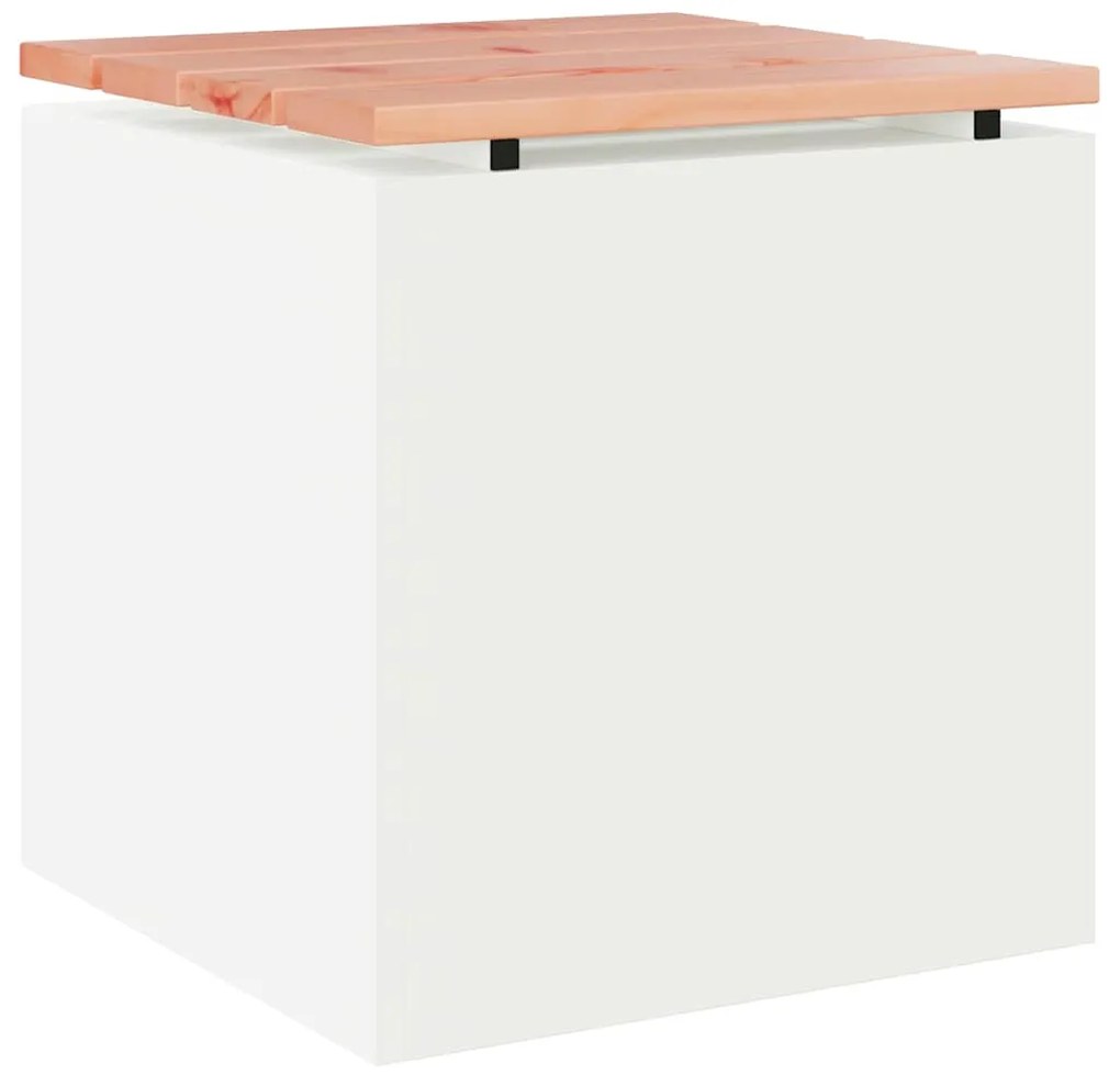 vidaXL Παγκάκι κήπου Λευκό 40 x 40 x 43 cm Ατσάλι