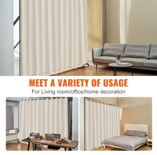 VEVOR Room Divider Portable Panel Room Divider with Wheels Privacy Screen Beige